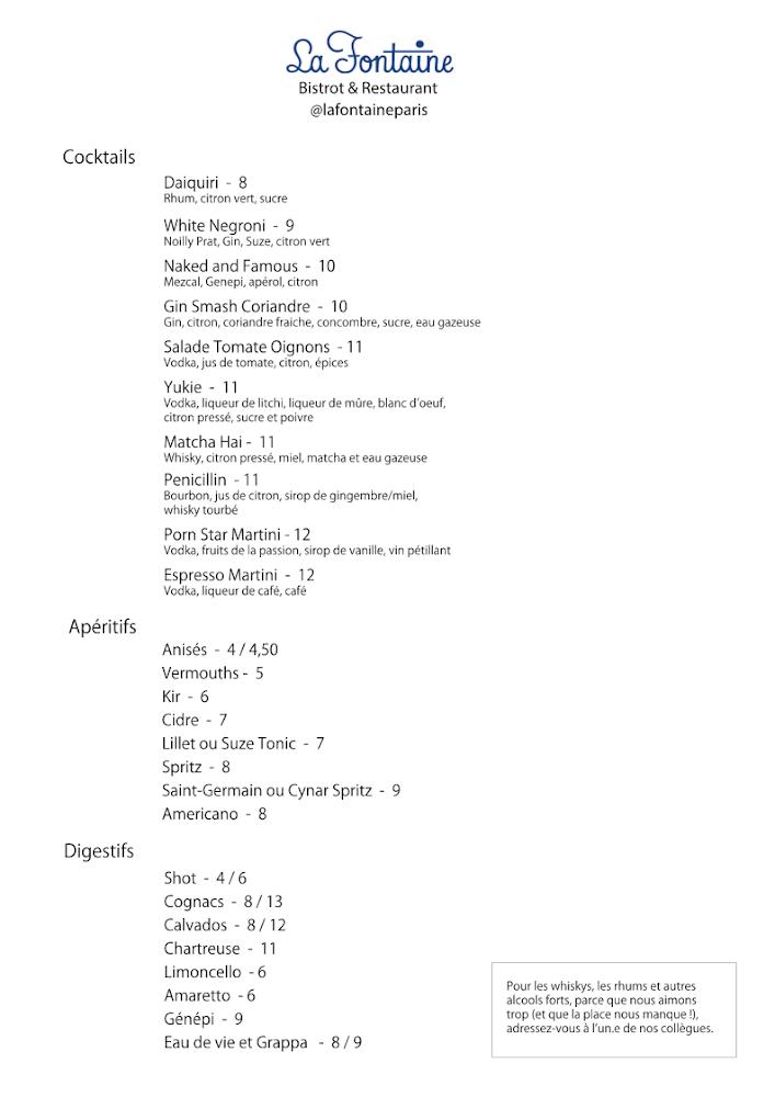 La Fontaine - Menu Image 3